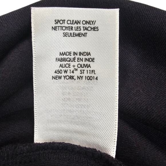 Alice and Olivia Shirt Women Size Large Black Tee Wild Child Casual Short Sleeve - Picture 8 of 12